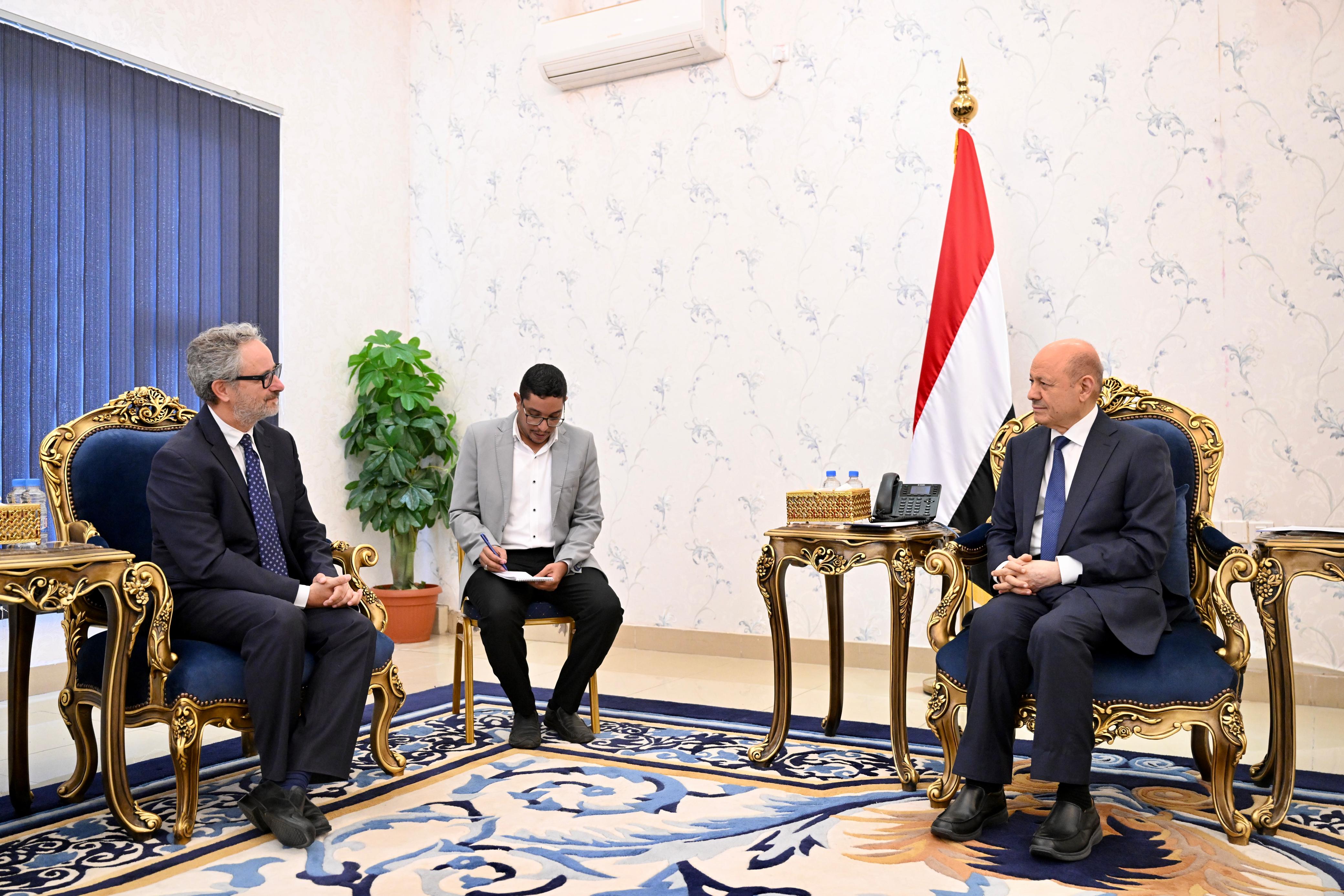President Al-Alimi Meets Head of EU Mission for Farewell