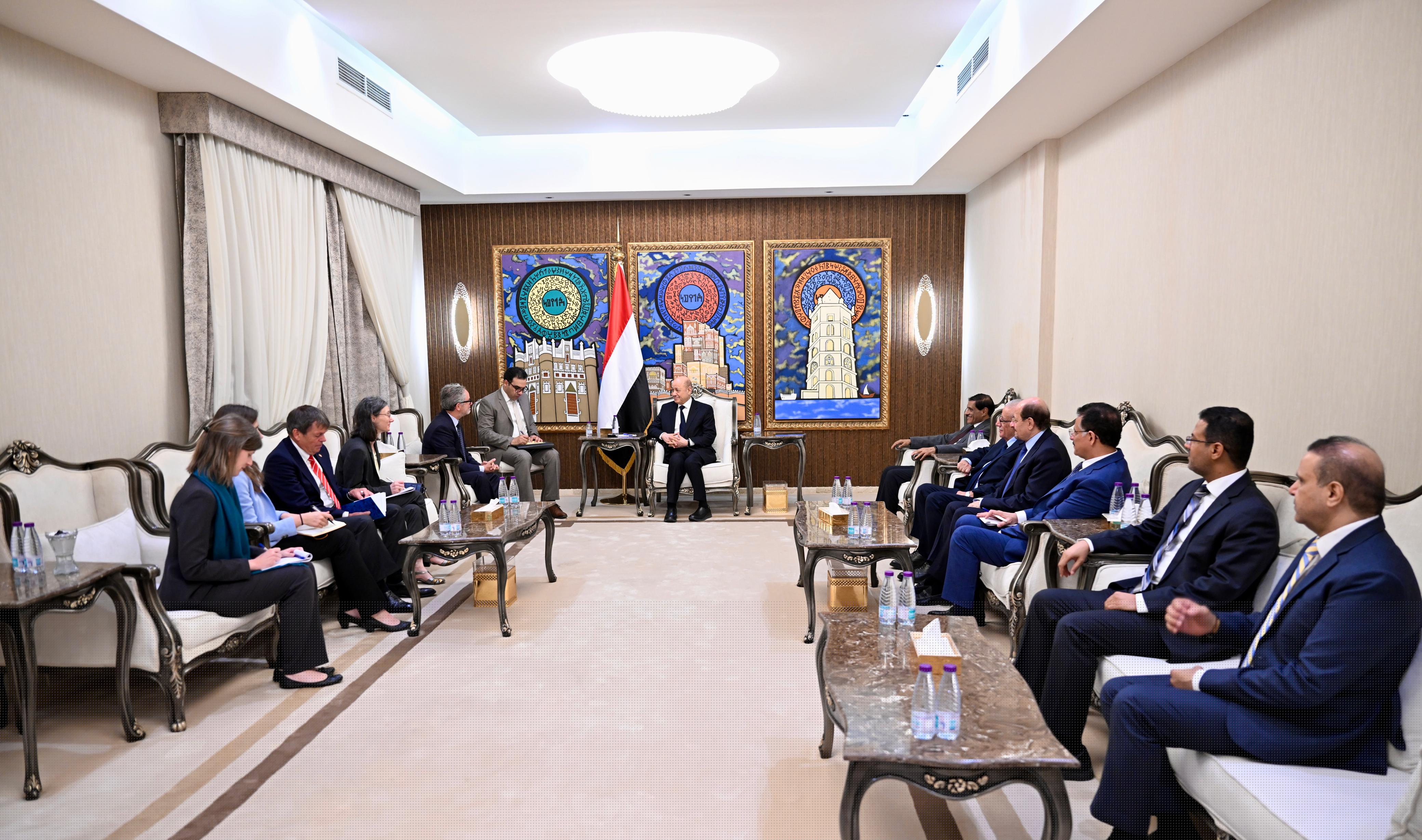 President Al-Alimi Receives Ambassadors of European Union