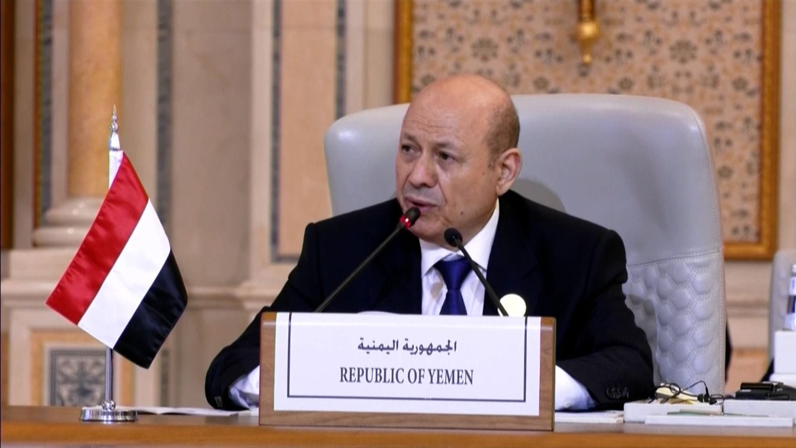 نص خطاب فخامة الرئيس الدكتور رشاد محمد العليمي رئيس مجلس القيادة الرئاسي أمام القمة العربية الإسلامية المشتركة
