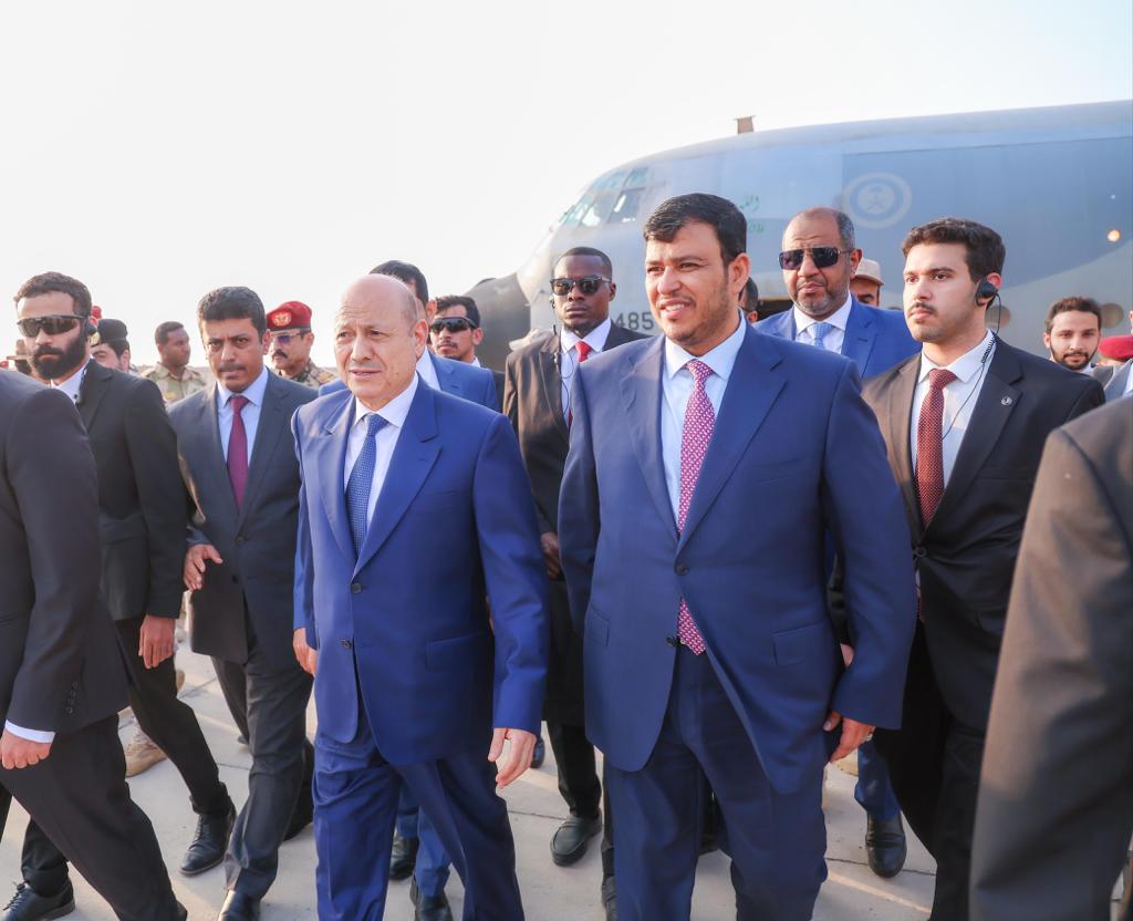 رئيس مجلس القيادة الرئاسي يعود إلى العاصمة المؤقتة عدن 28 أغسطس 2023