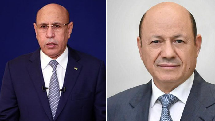الرئيس رشاد العليمي مع  الرئيس محمد ولد الشيخ الغزواني